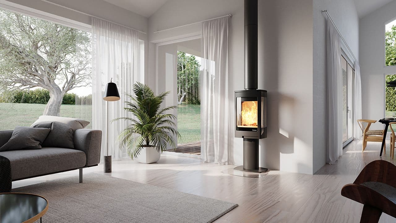 stue med peis og møbler