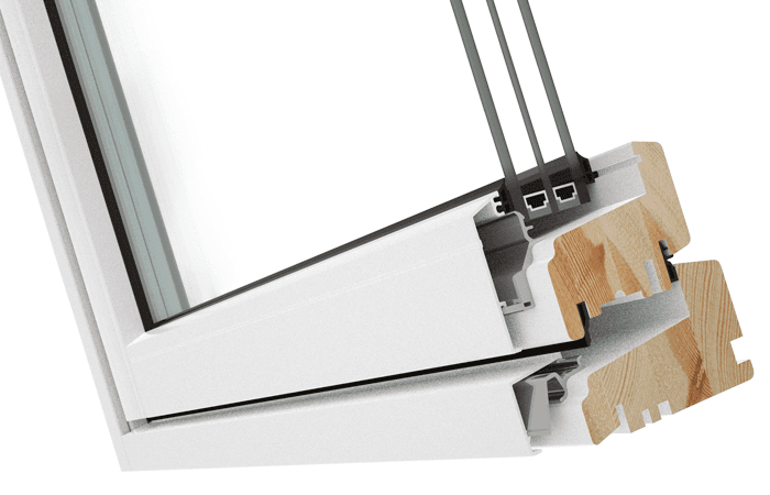 Illustrasjon av alubeslått vindu