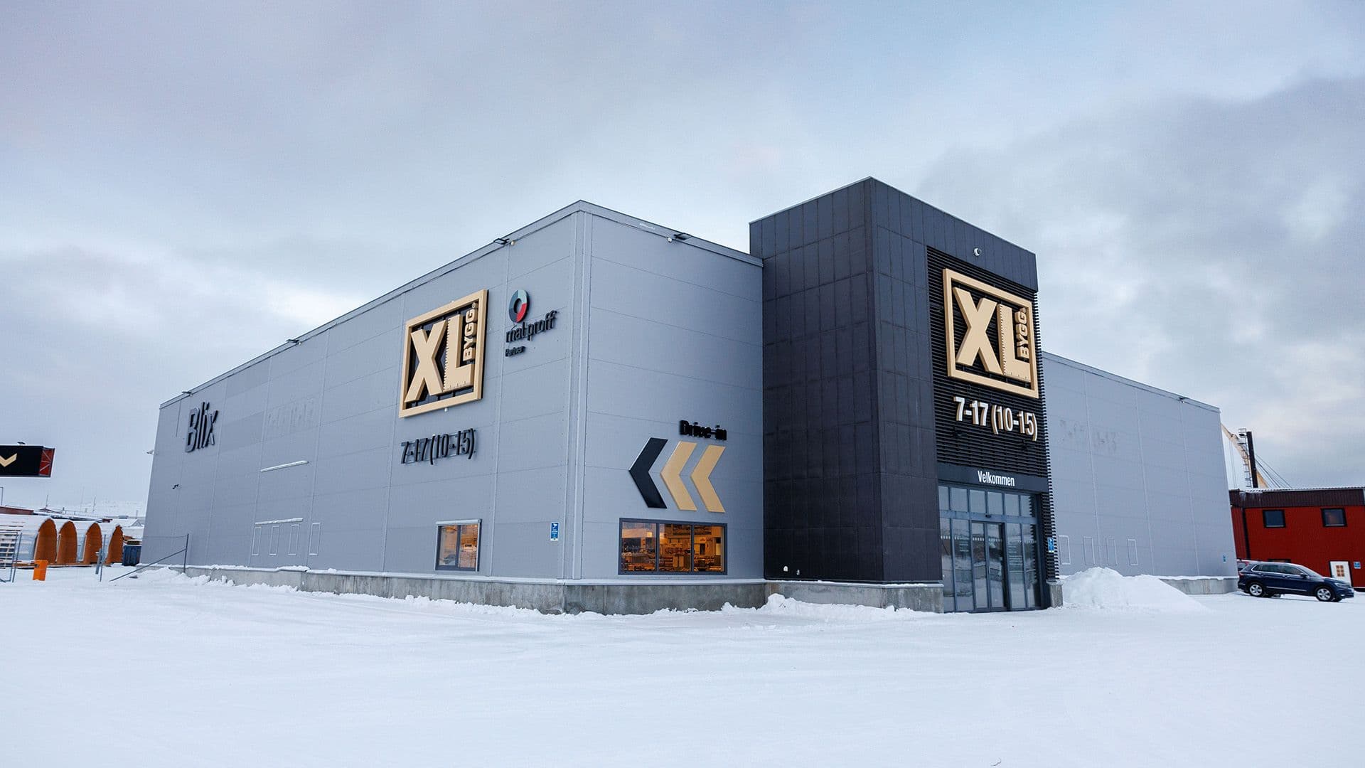 Fasade av XL-BYGG BLIX avd. Kirkenes.