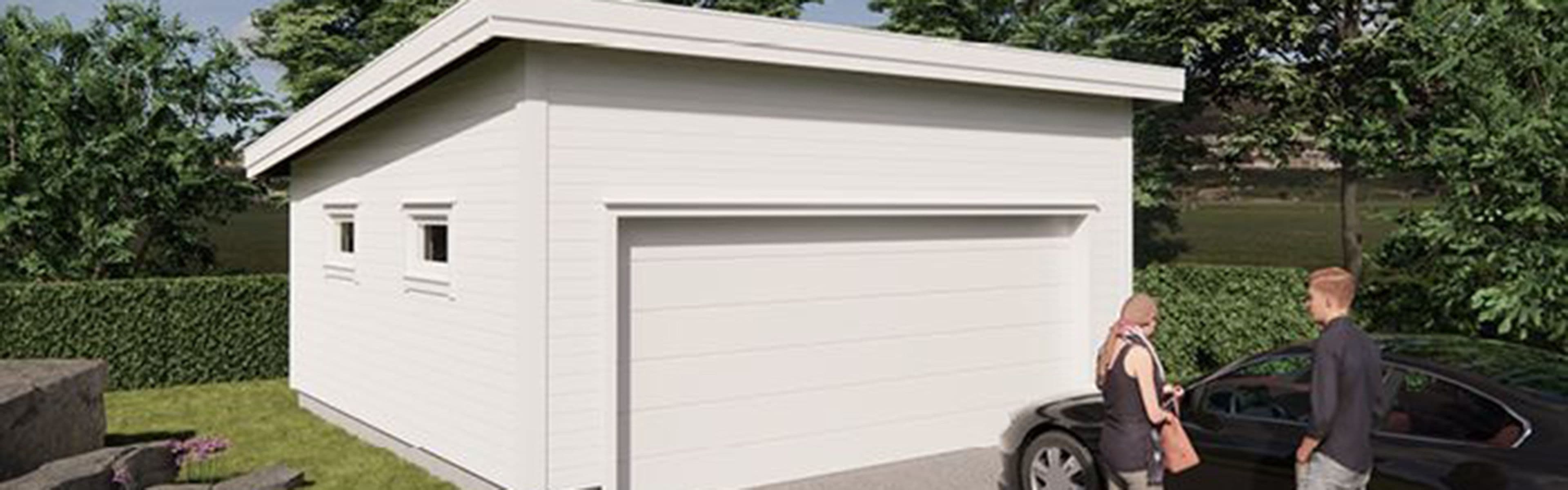 Garasje 9a: Dobbelgarasje skråtak 6 grader