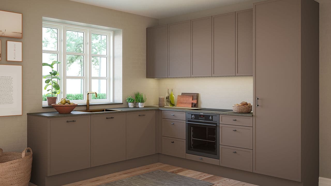 Nordic Cubic kjøkken fra JKE Design med utfreste fronter i åpen kjøkkenløsninger.